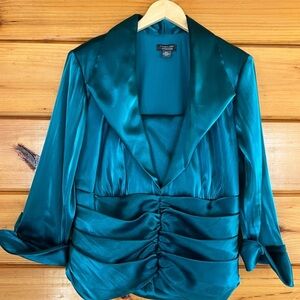 Teal Satin Blouse